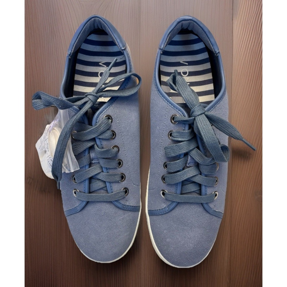 Vionic NWOT Womens Blue‎ Brinley Suede Sneakers Flat Comfort Tie Up